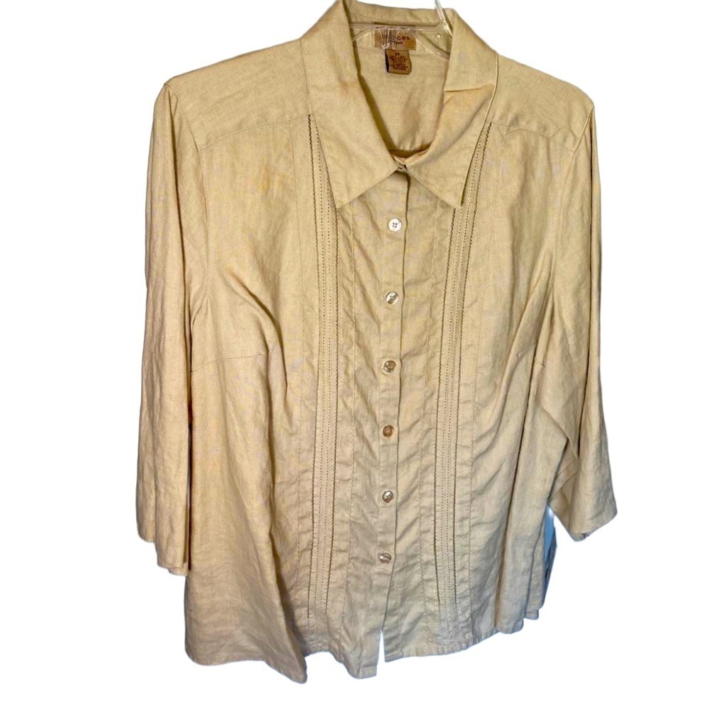 Choices Woman 100% Linen 2X top NWT